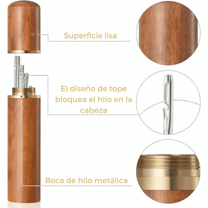 24 Agujas Enhebrado automático Needlesslux (+2 cajas de madera)